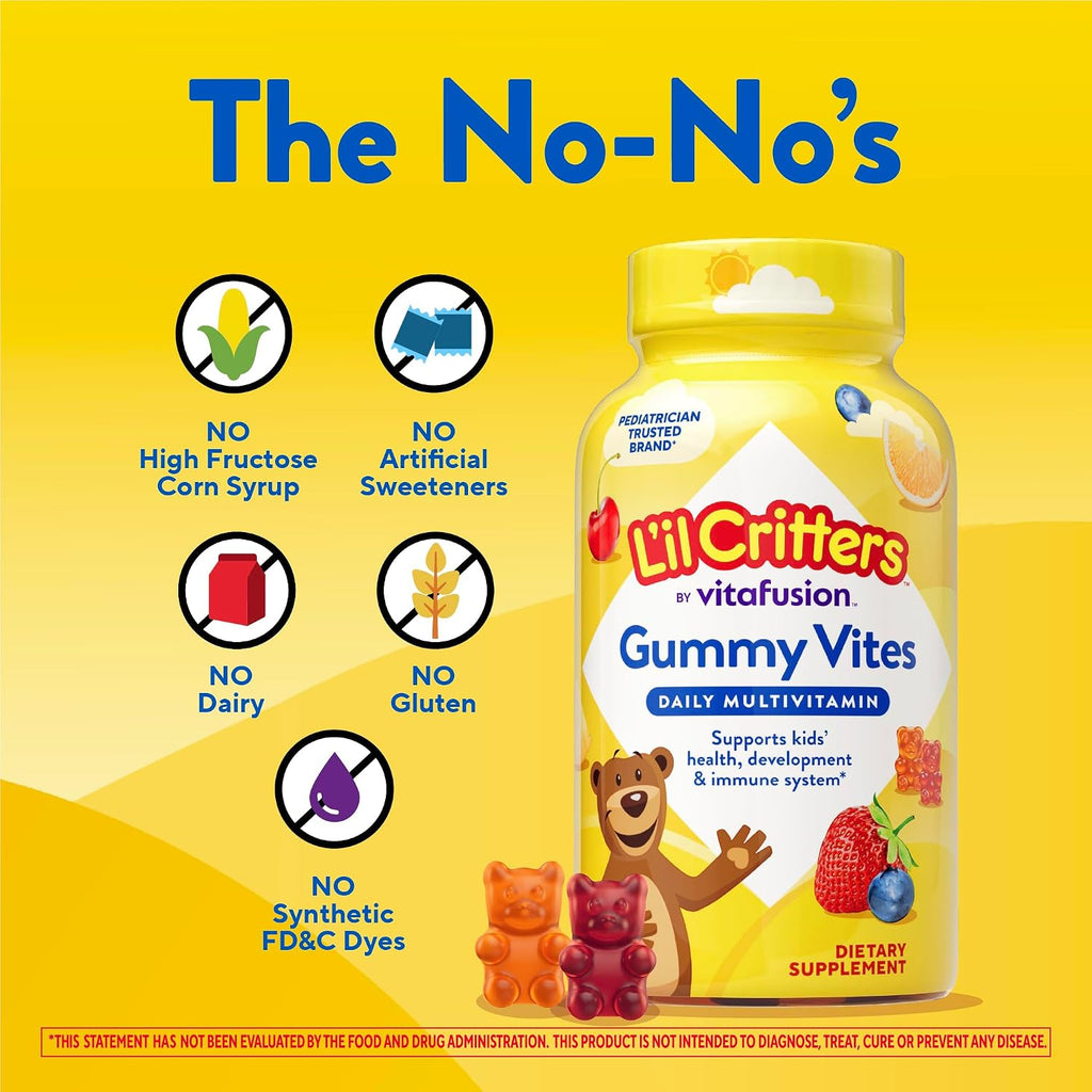 L'il Critters Gummy Vites Kids Multivitamin | 190 Gummies | with Vitamins A, B, C, D, E |