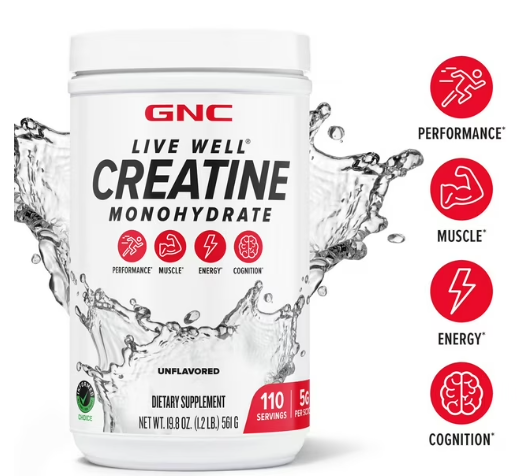 GNC Live Well Creatine Monohydrate, 1.2 lbs