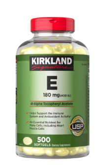 Vitamina E de la Marca Kirkland 500 pastillas liquidas