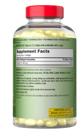 Vitamina E de la Marca Kirkland 500 pastillas liquidas