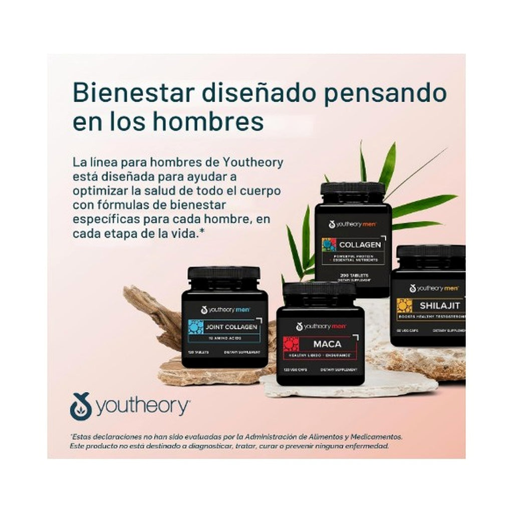 Youtheory Mens Collagen Avanzado, 1 y 3, unidades | 5,000 mg de colágeno
