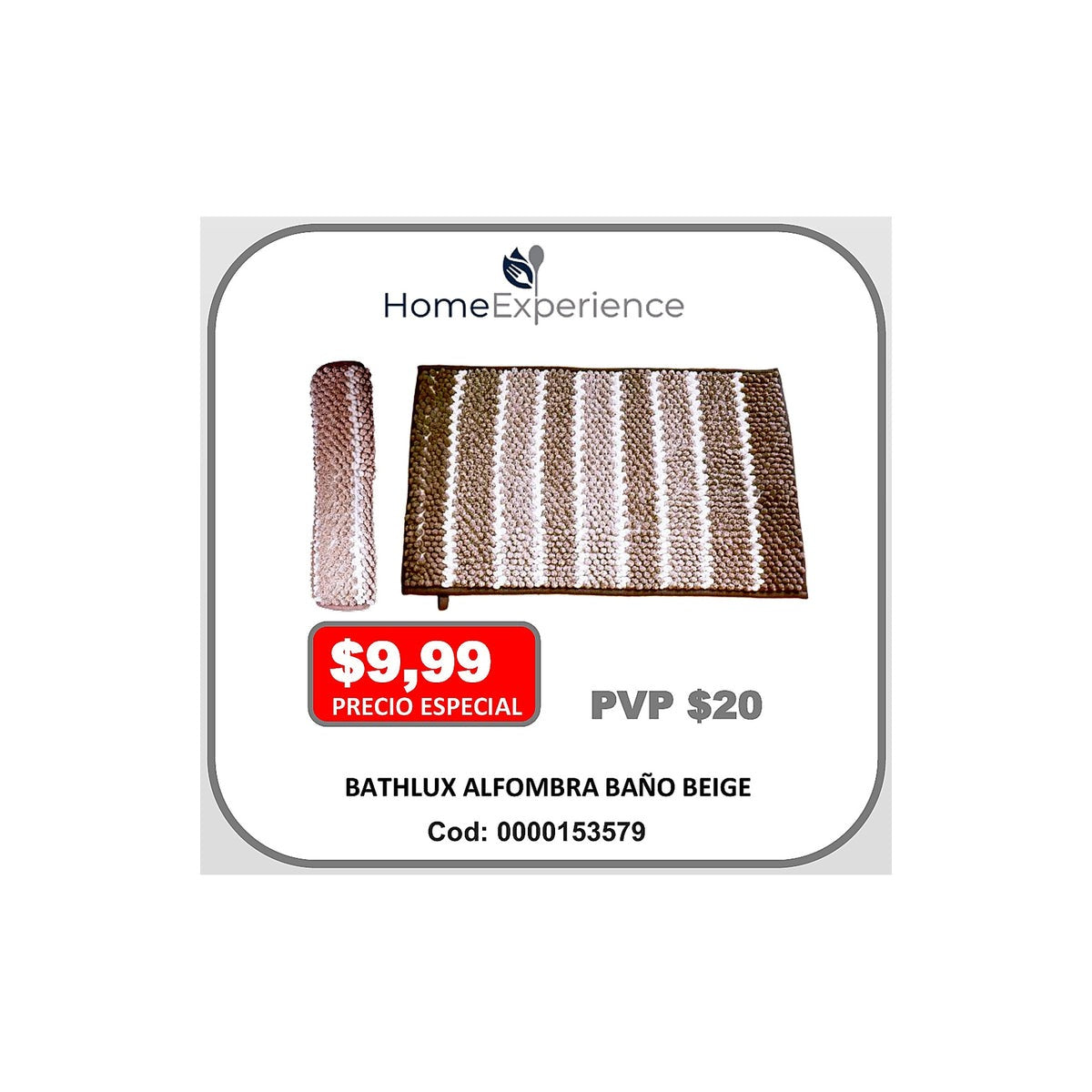 BATHLUX ALFOMBRA BAÑO BEIGE