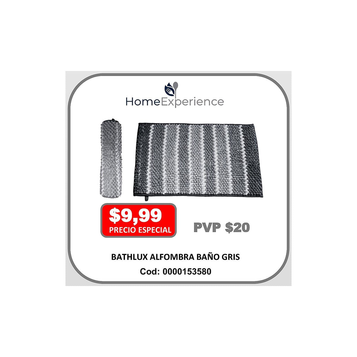 BATHLUX ALFOMBRA BAÑO GRIS