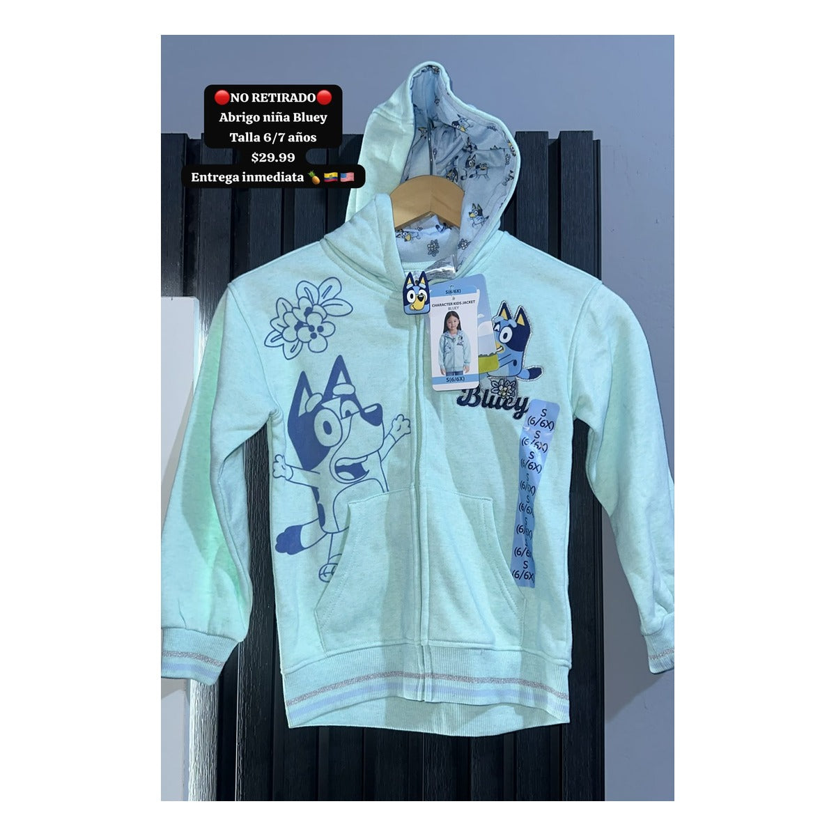 Buzo bluey kids con capucha talla 6/7 años