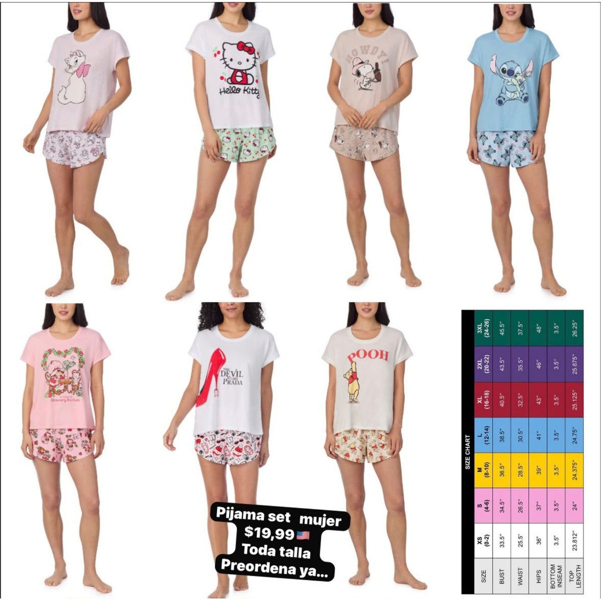 Set de pijama estampado para mujer