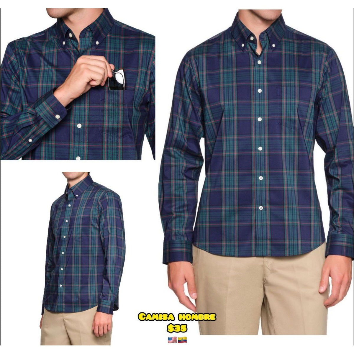 Camisa a cuadros para hombre
