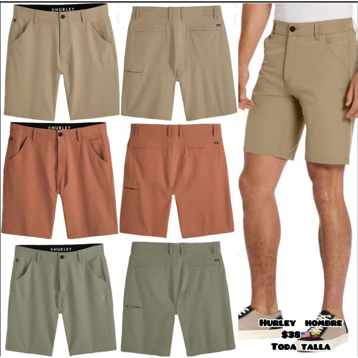 Short Hurley casual para hombre