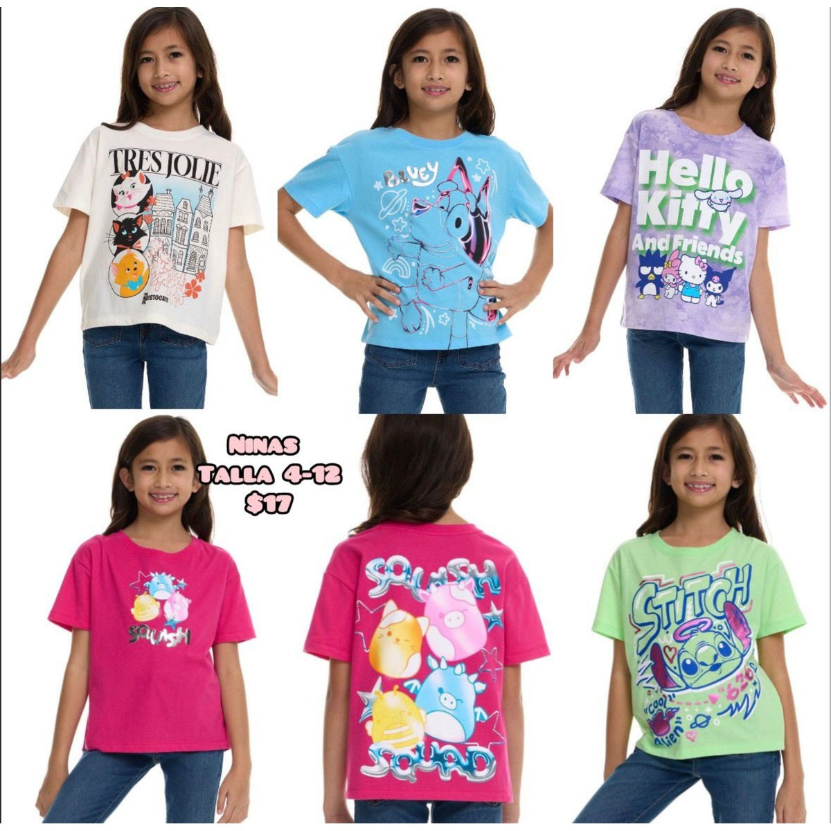 Camisetas gráficas para niña