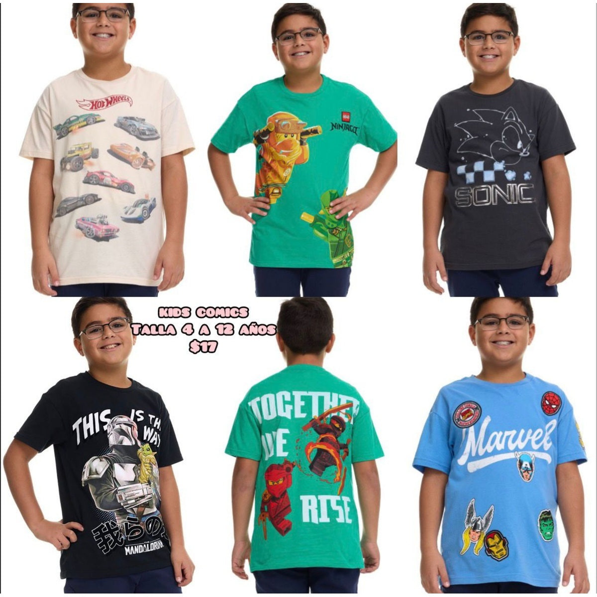 Camisetas de cómics para niño