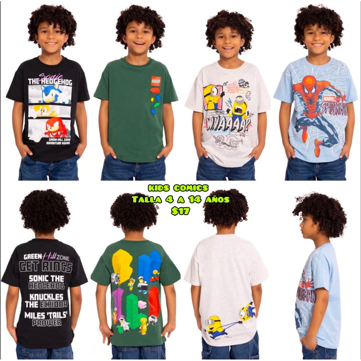 Camisetas de personajes para niño