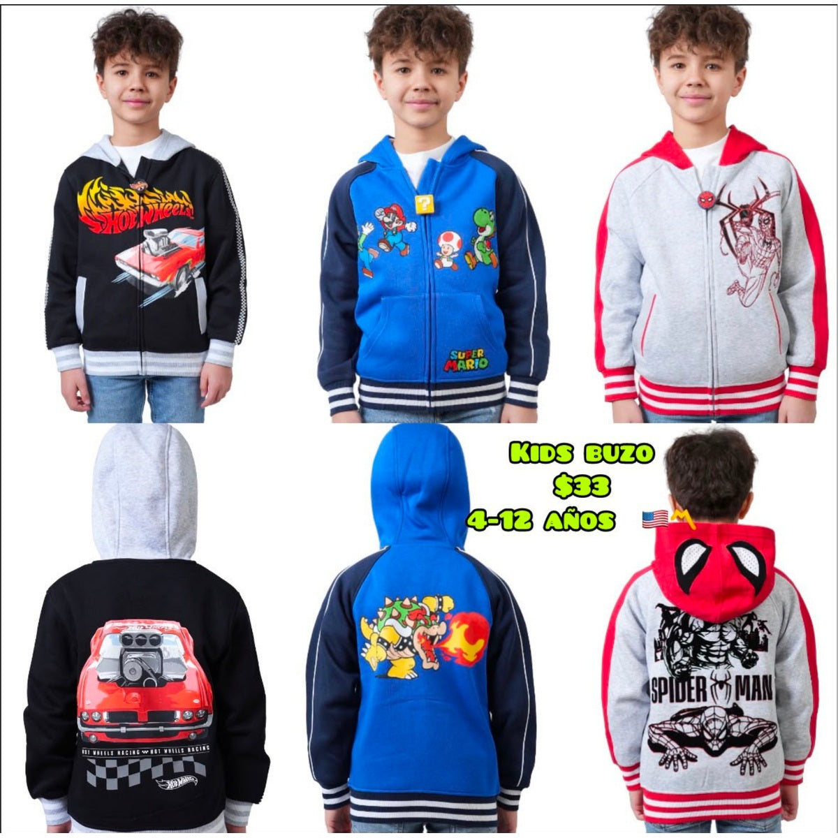 Buzos de personajes para niño