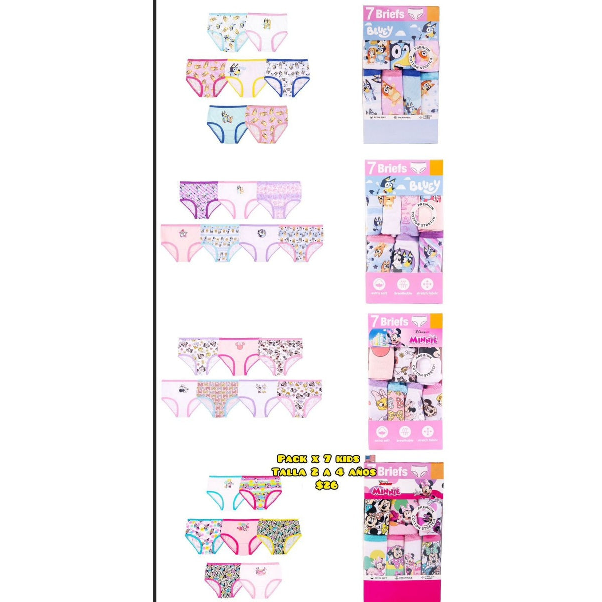Pack x7 interiores de personajes para niña
