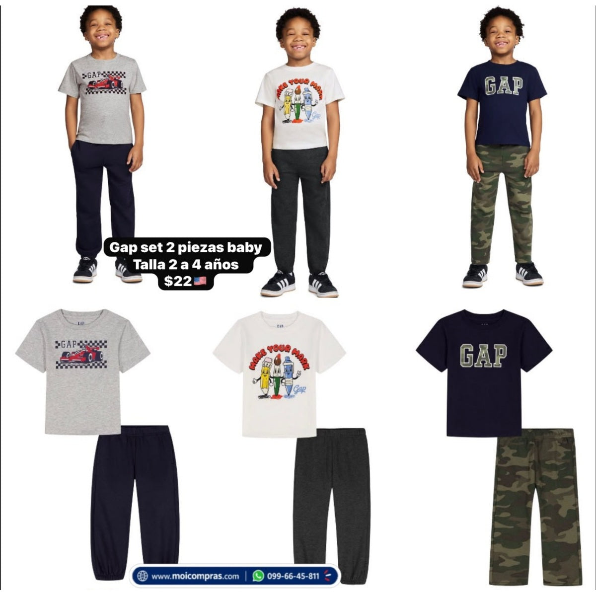 Set x2 piezas Gap para niño pequeño