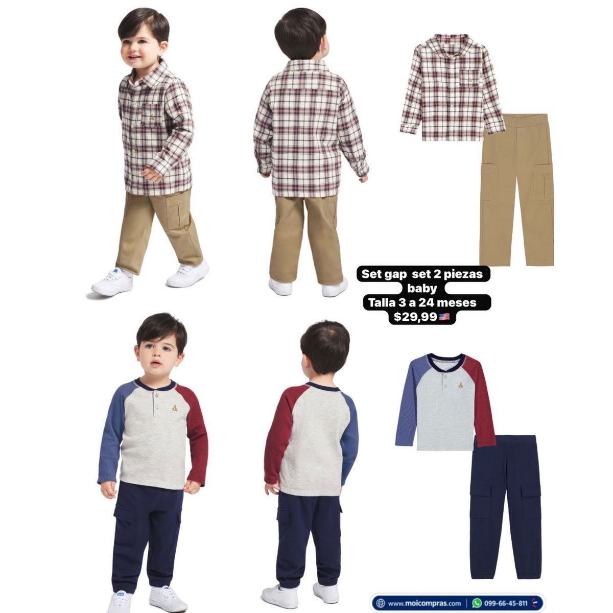 Set x2 piezas Gap para bebé niño