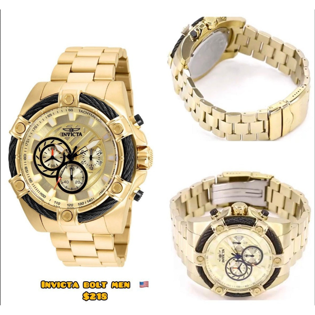 Reloj Invicta Bolt dorado para hombre