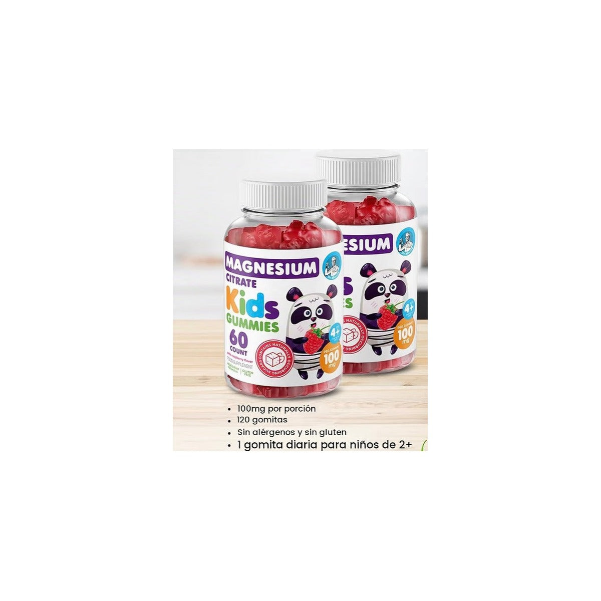 Gomitas de magnesio calmantes sin azúcar para niños y adultos, gomitas de magnesio para niños x 60 gomitas