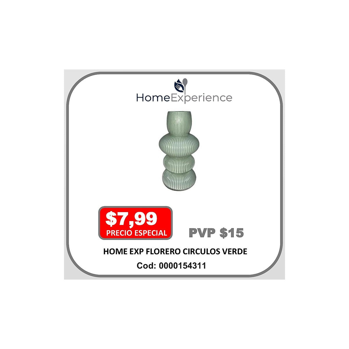 HOME EXP FLORERO CIRCULOS VERDE