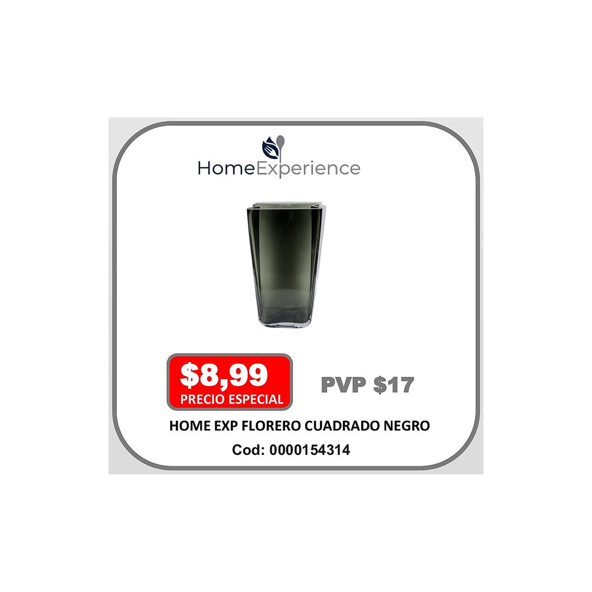 HOME EXP FLORERO CUADRADO NEGRO