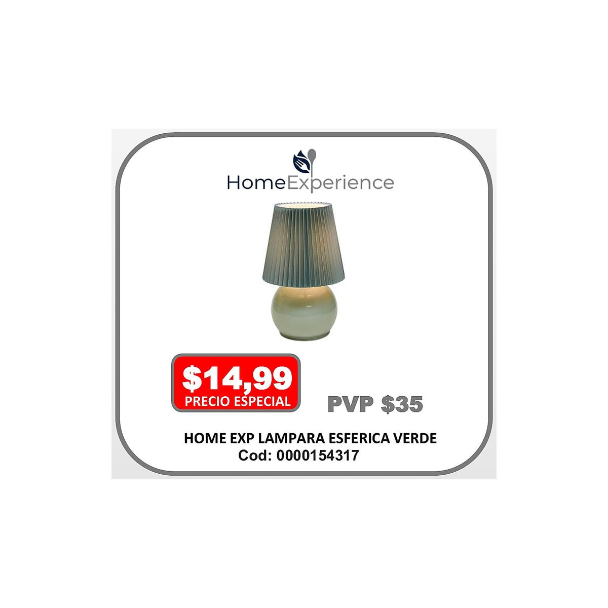 HOME EXP LAMPARA ESFERICA VERDE