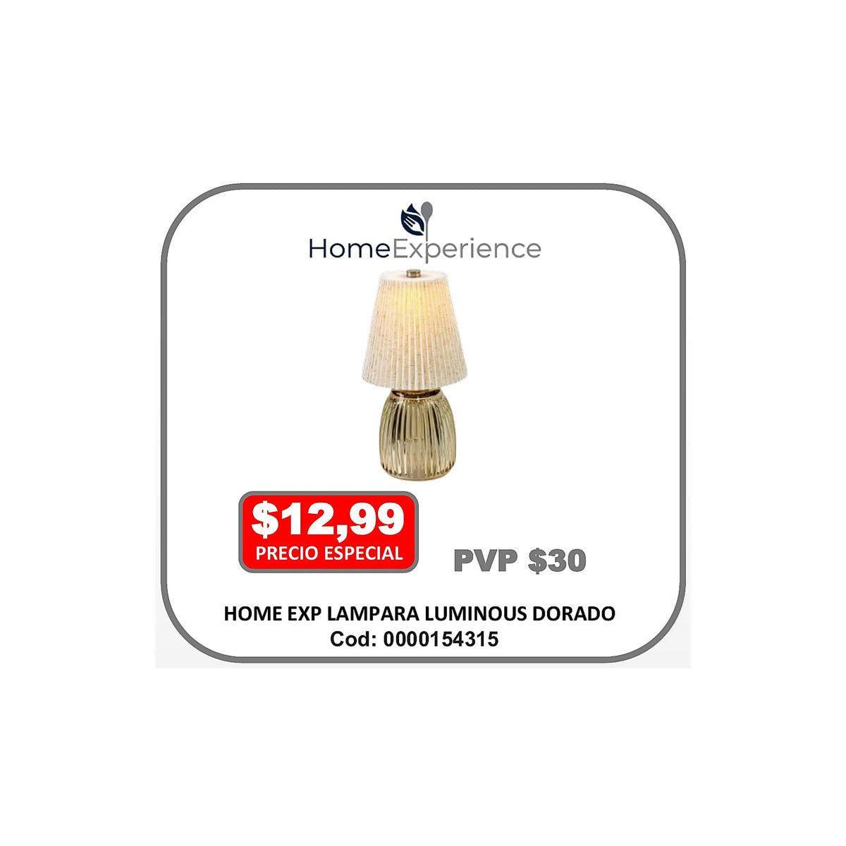 HOME EXP LAMPARA LUMINOUS DORADO