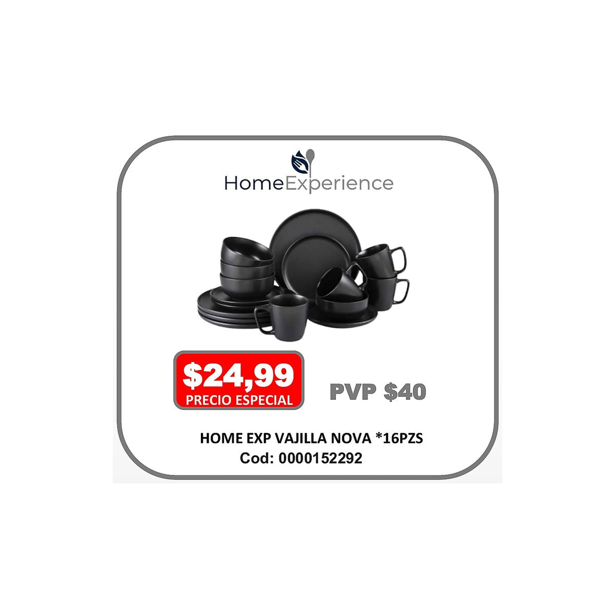 HOME EXP VAJILLA NOVA *16PZS