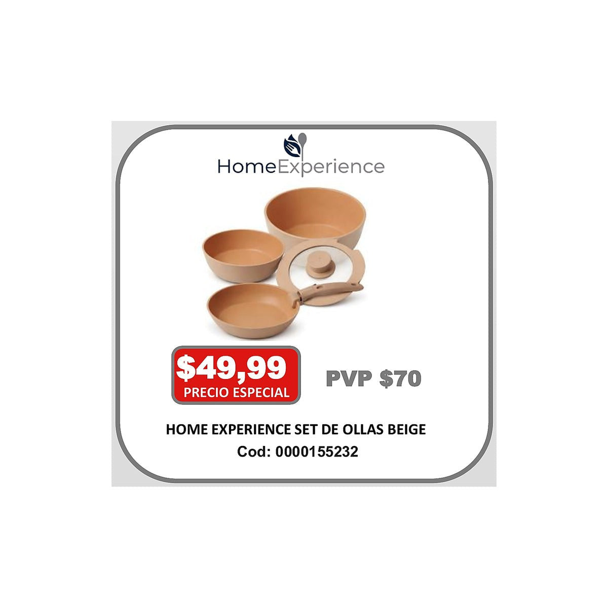 HOME EXPERIENCE SET DE OLLAS BEIGE