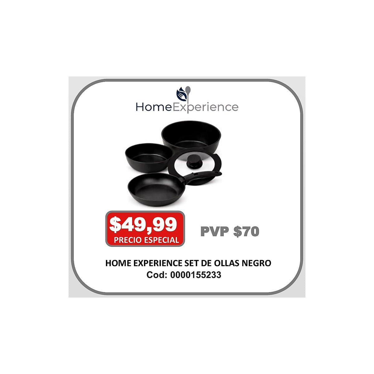 HOME EXPERIENCE SET DE OLLAS NEGRO