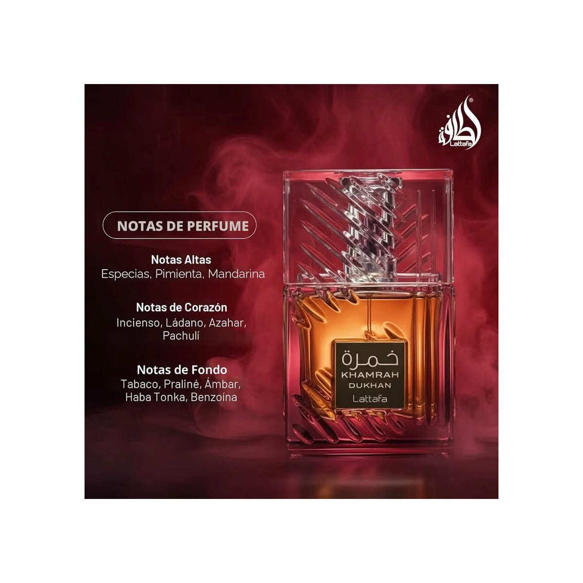 Lattafa Khamrah Dukhan  Eau de Parfum en Spray, 3.4 onzas / 100 ml