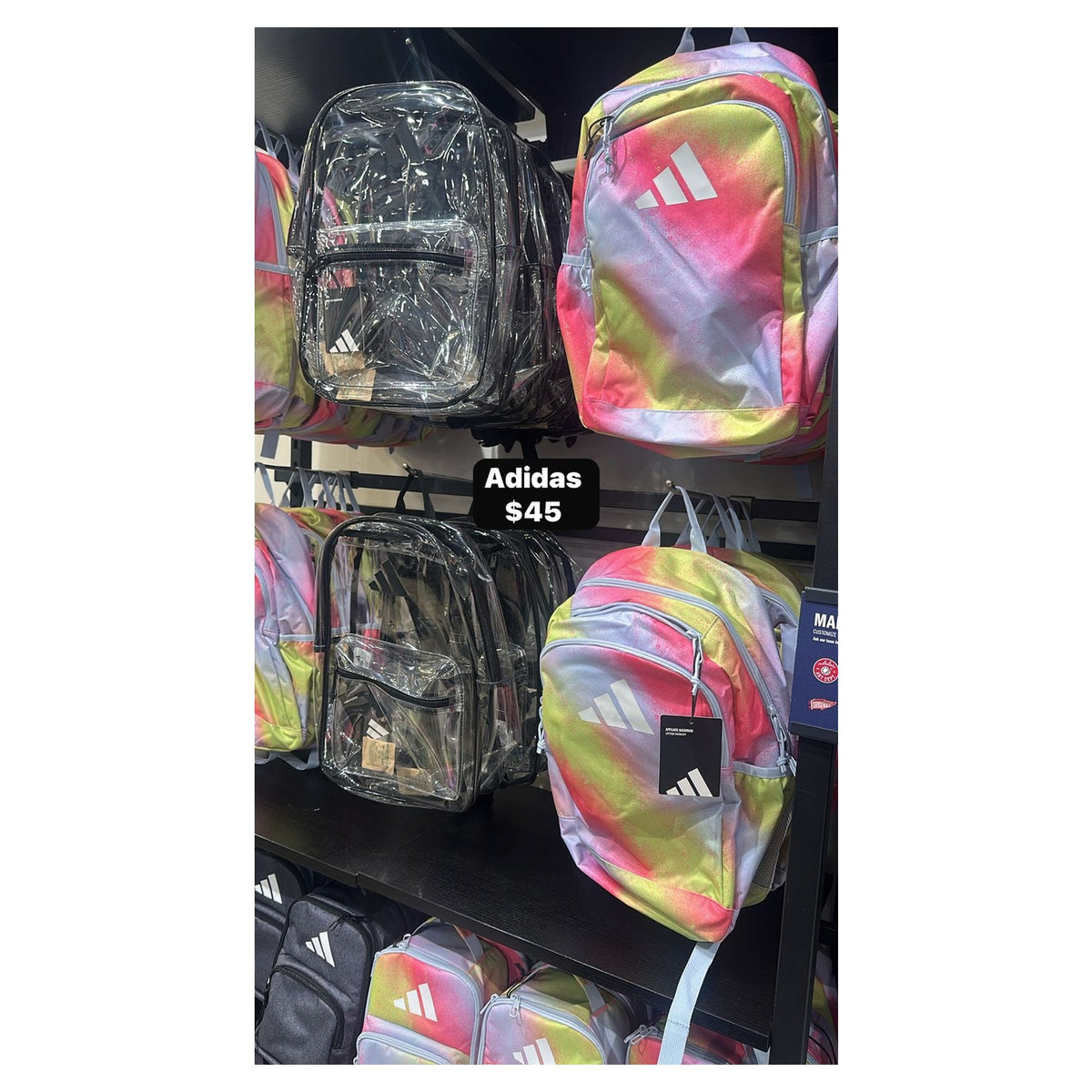 Mochila Adidas transparente o multicolor