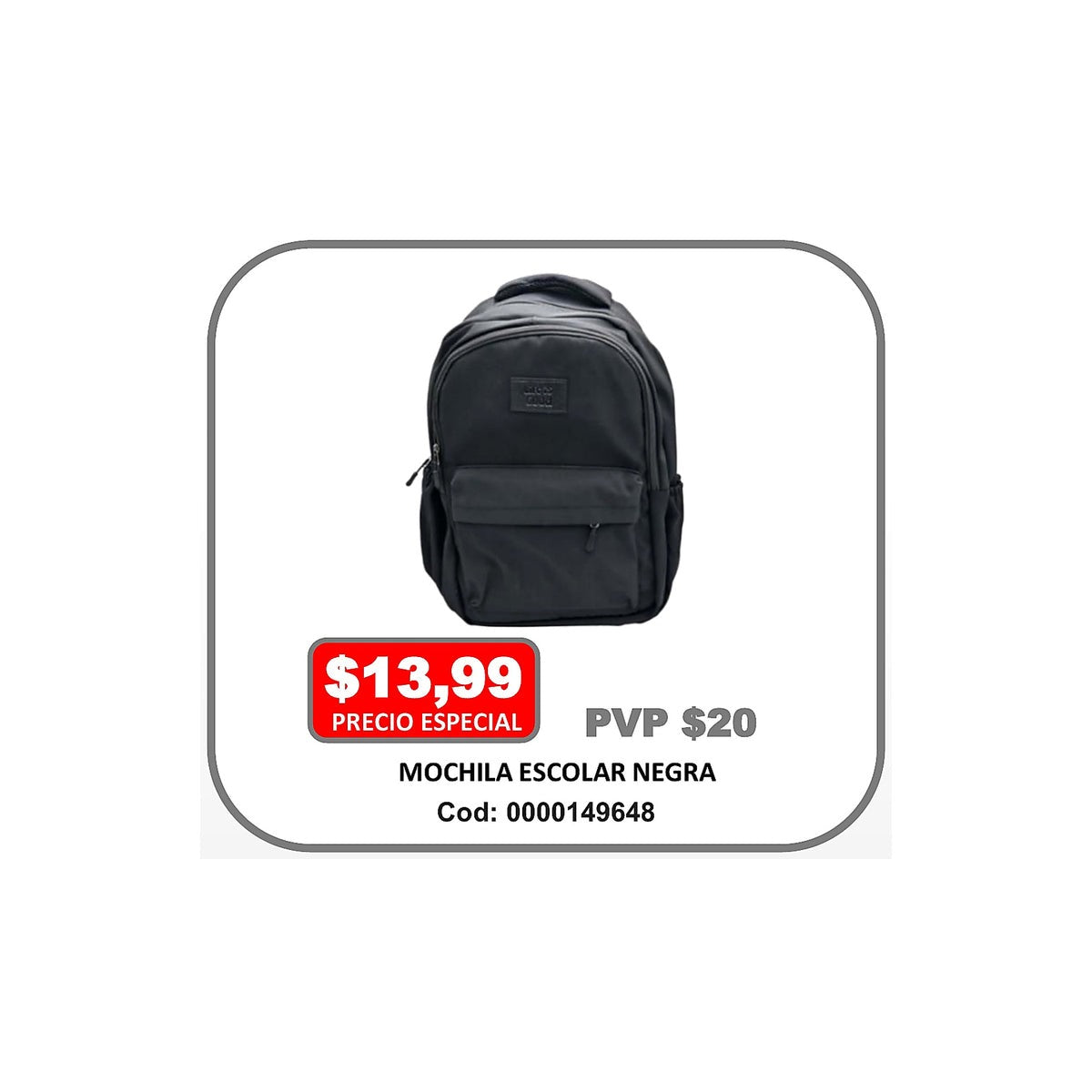 MOCHILA ESCOLAR NEGRA