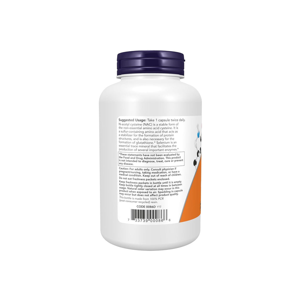 NOW NAC 600 mg con Selenio - 250 Cápsulas Vegetales