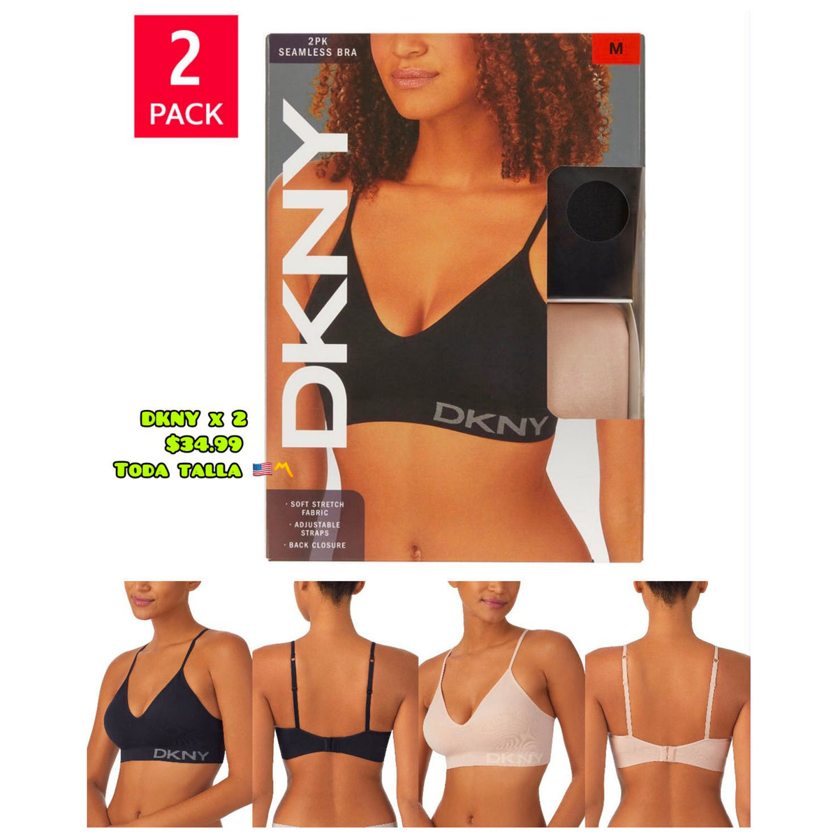 DKNY Pack x2 bras - Mujer