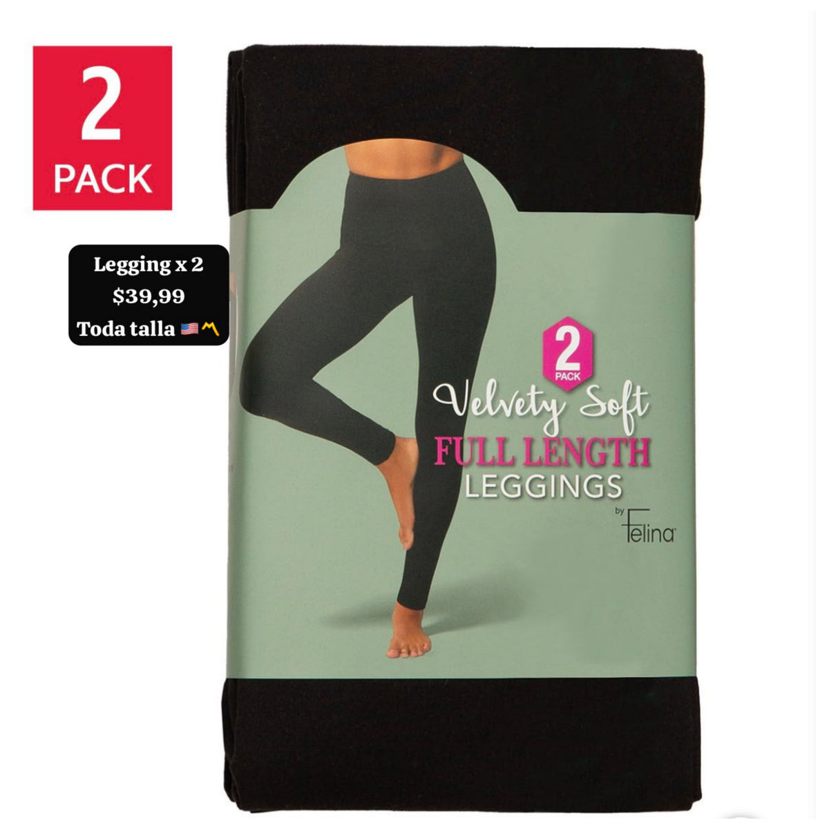 Felina Pack x2 leggings - Mujer