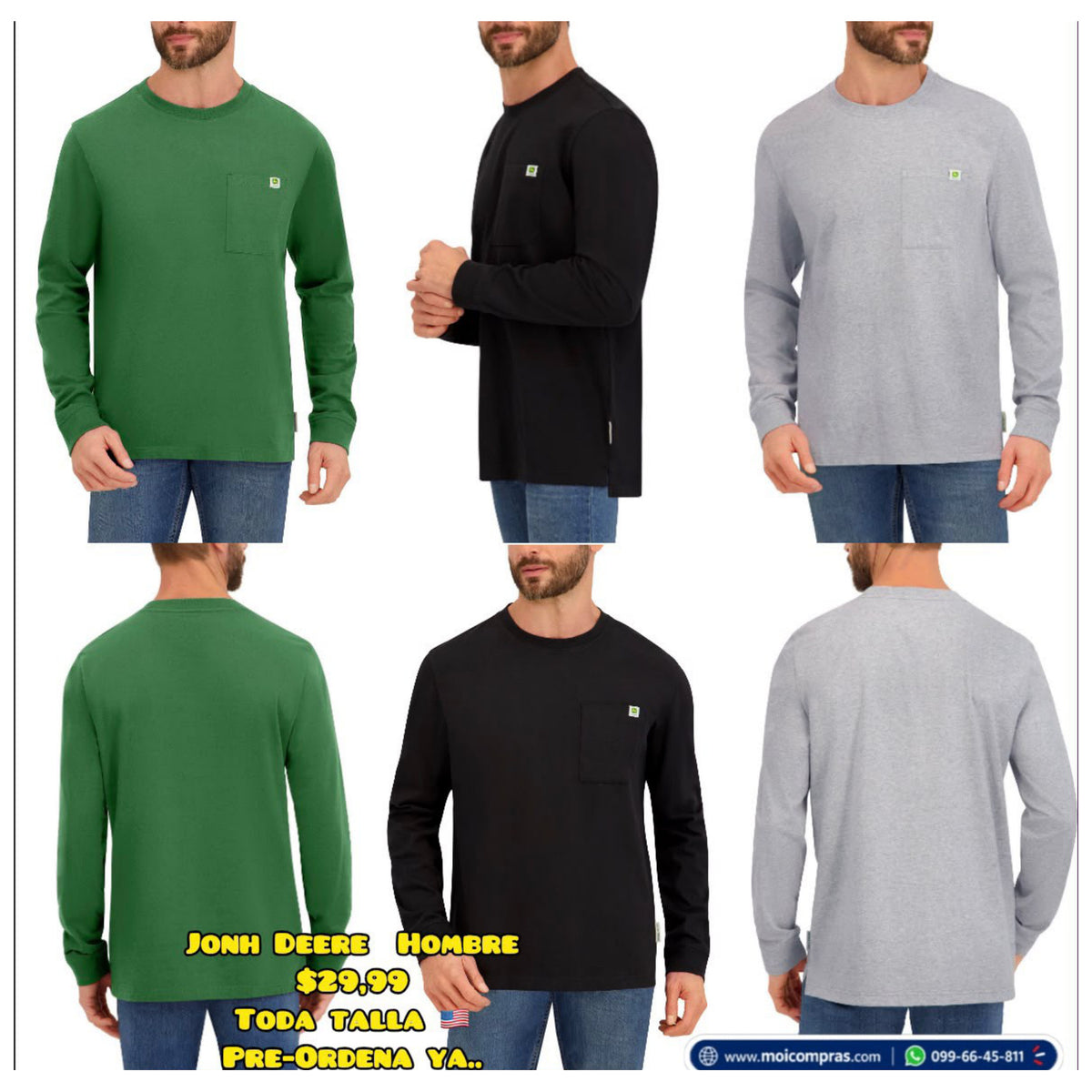 John Deere Camiseta manga larga - Hombre