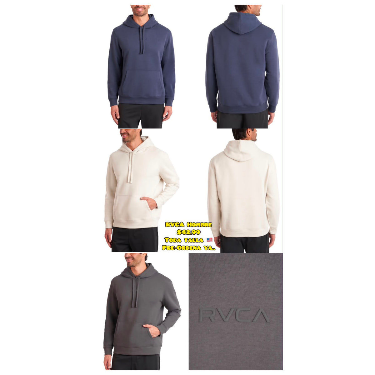 RVCA Buzo con capucha - Hombre