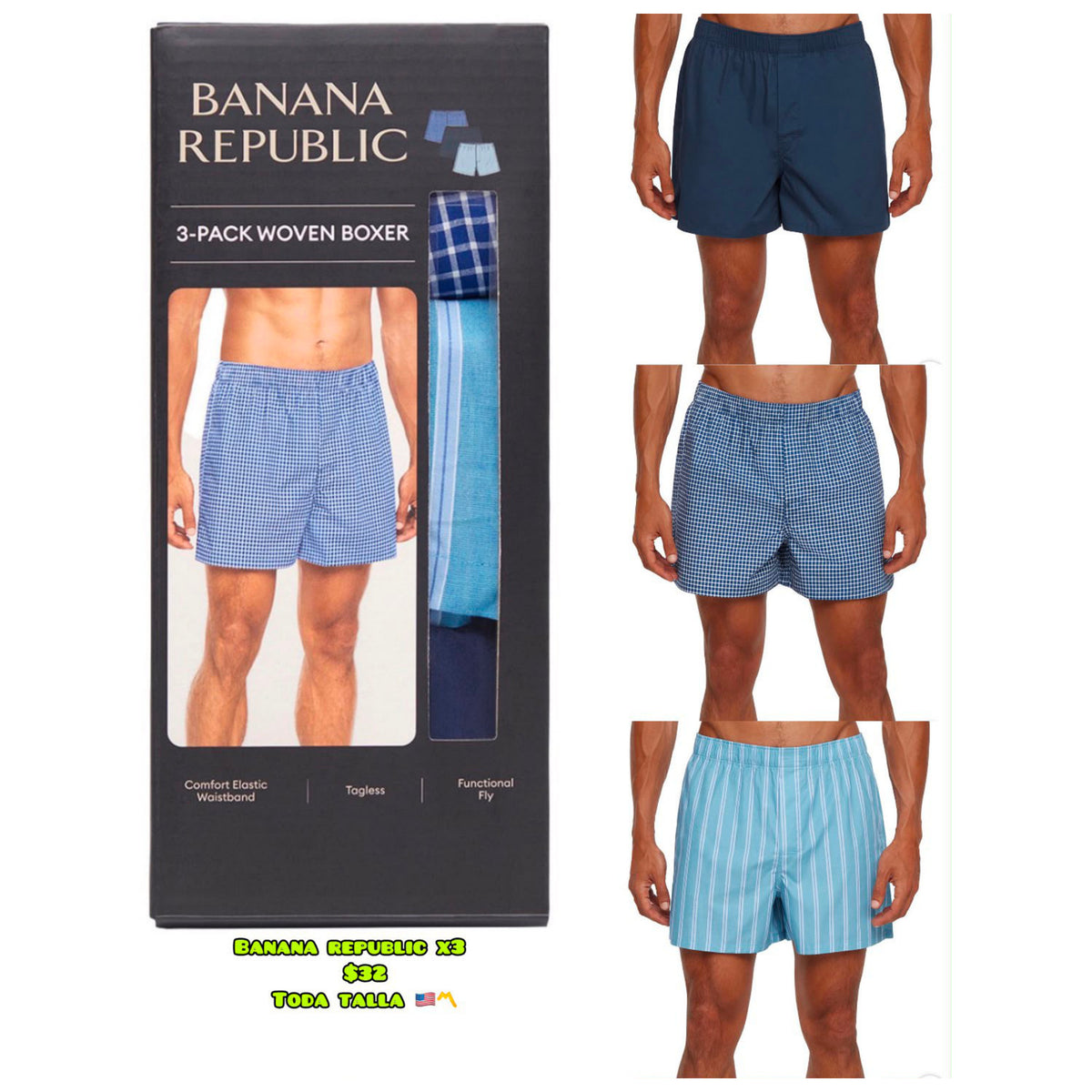 Banana Republic Pack x3 bóxers woven - Hombre
