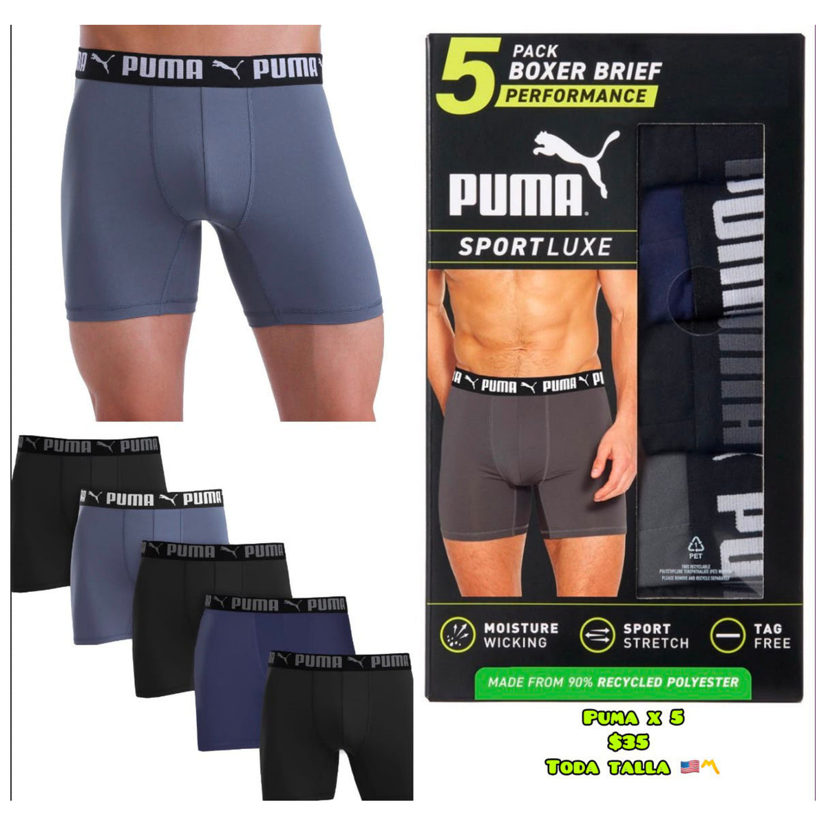 Puma Pack x5 bóxer briefs - Hombre