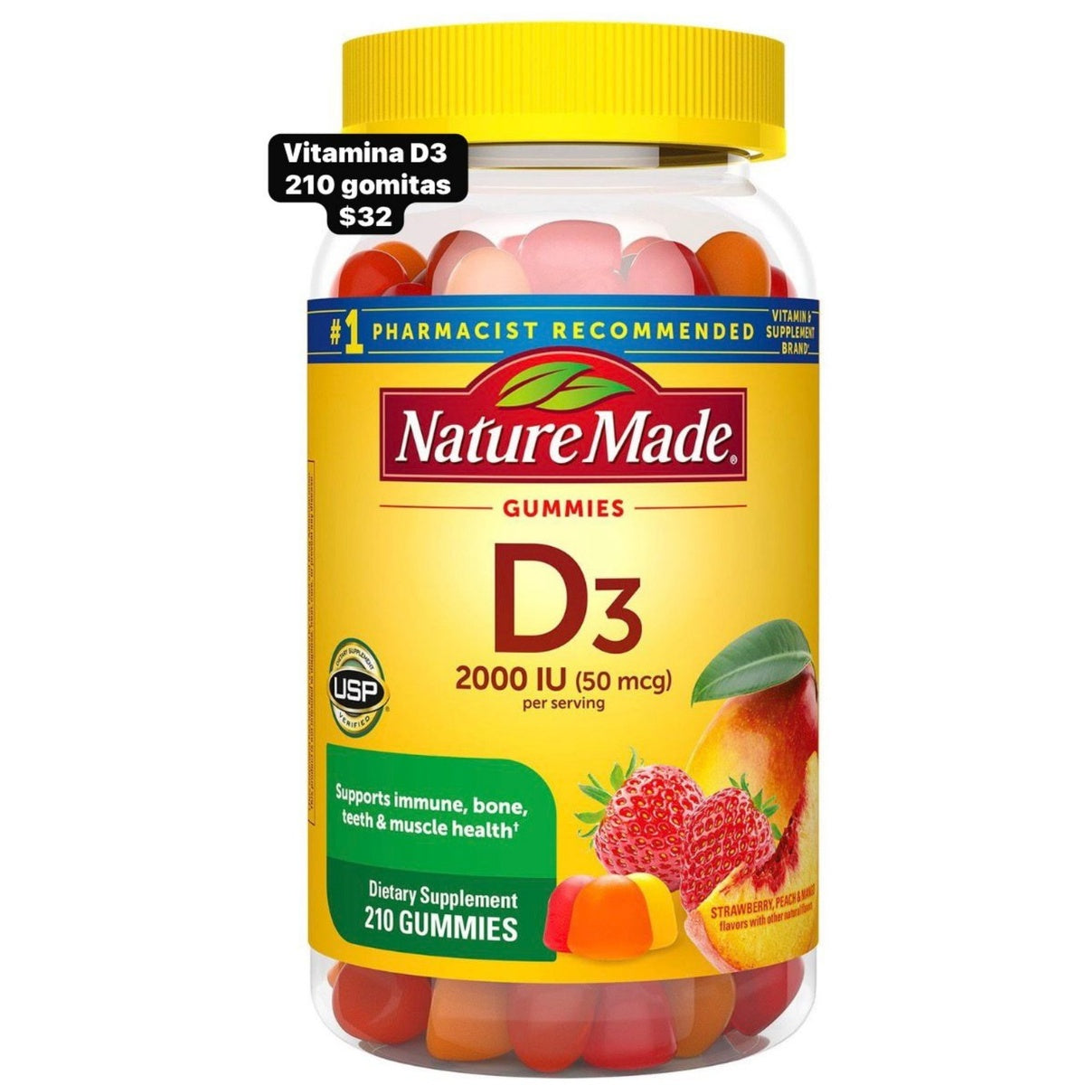 Nature Made D3 gomitas x210