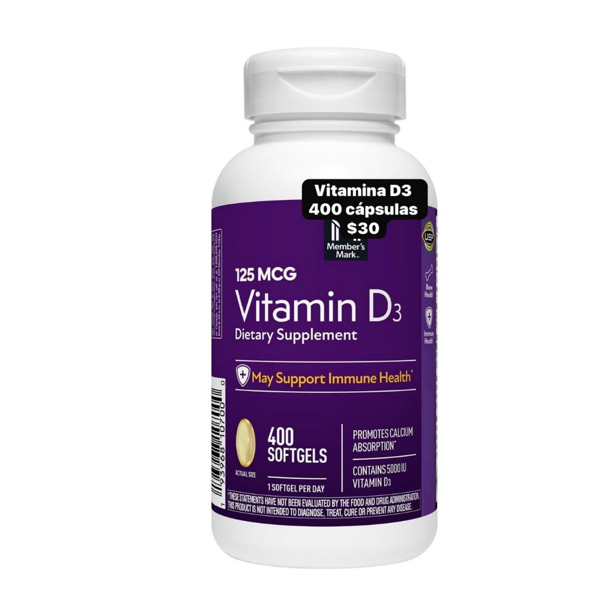 Member’s Mark Vitamina D3 125 mcg x400