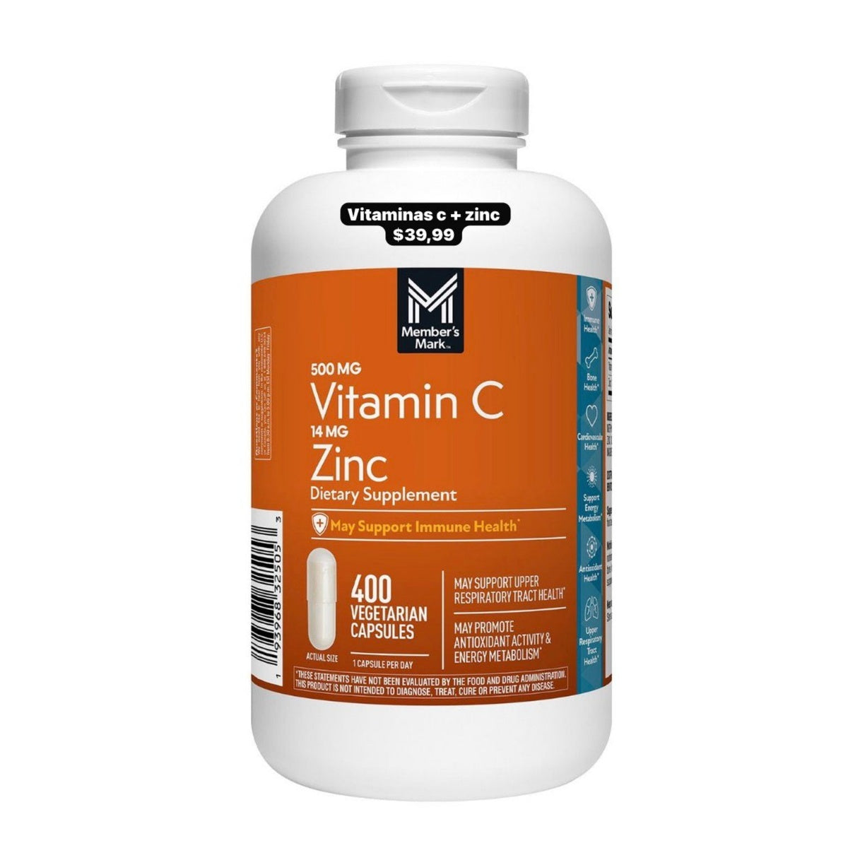 Member’s Mark Vitamina C + Zinc x400