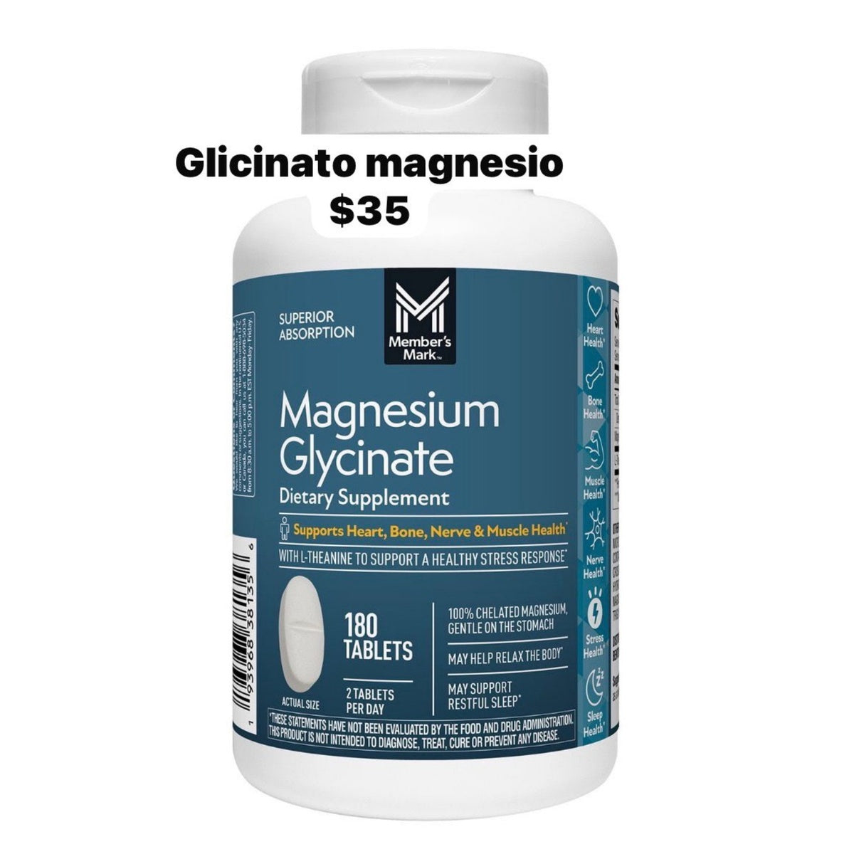 Member’s Mark Magnesium Glycinate x180
