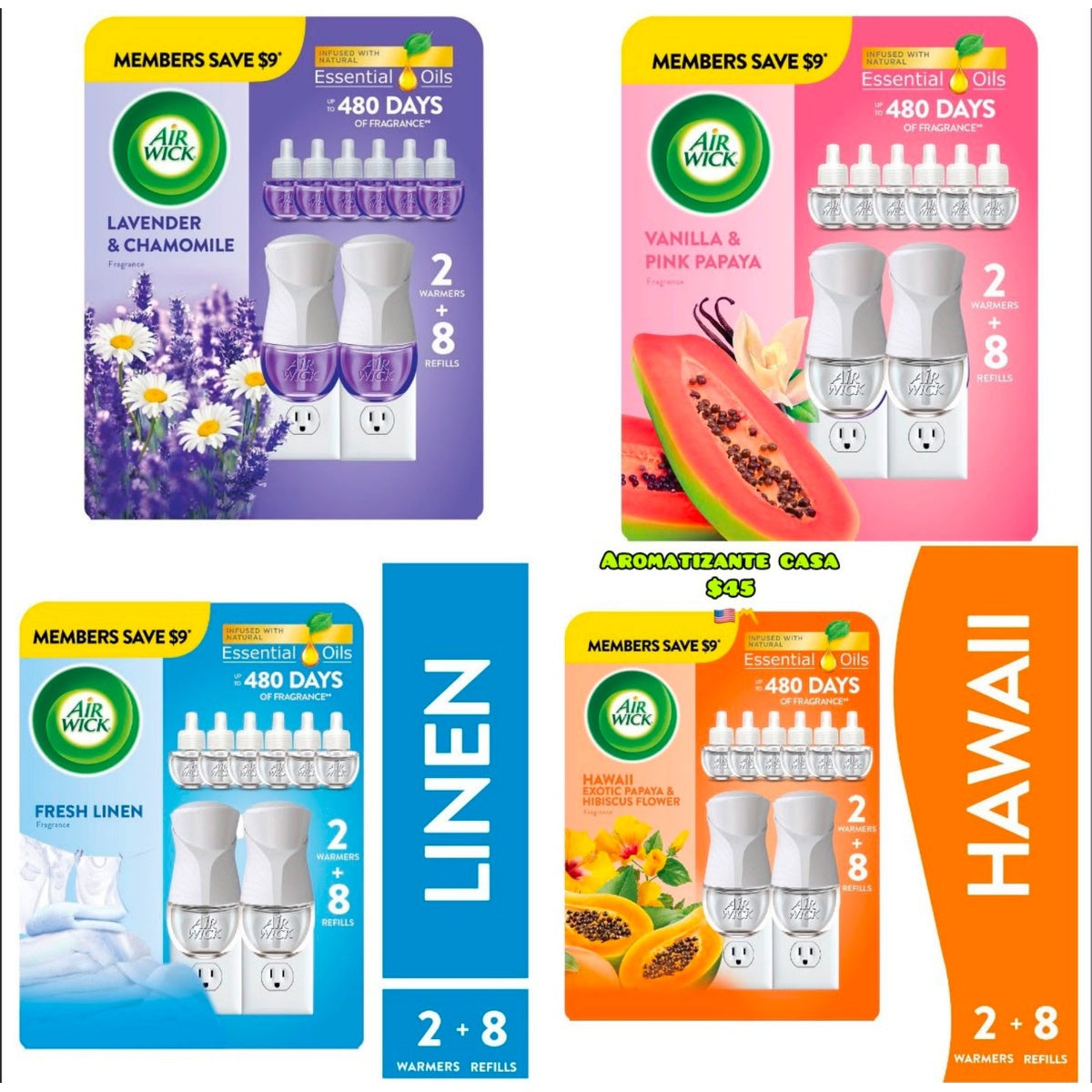 Air Wick aromatizantes para casa con repuestos