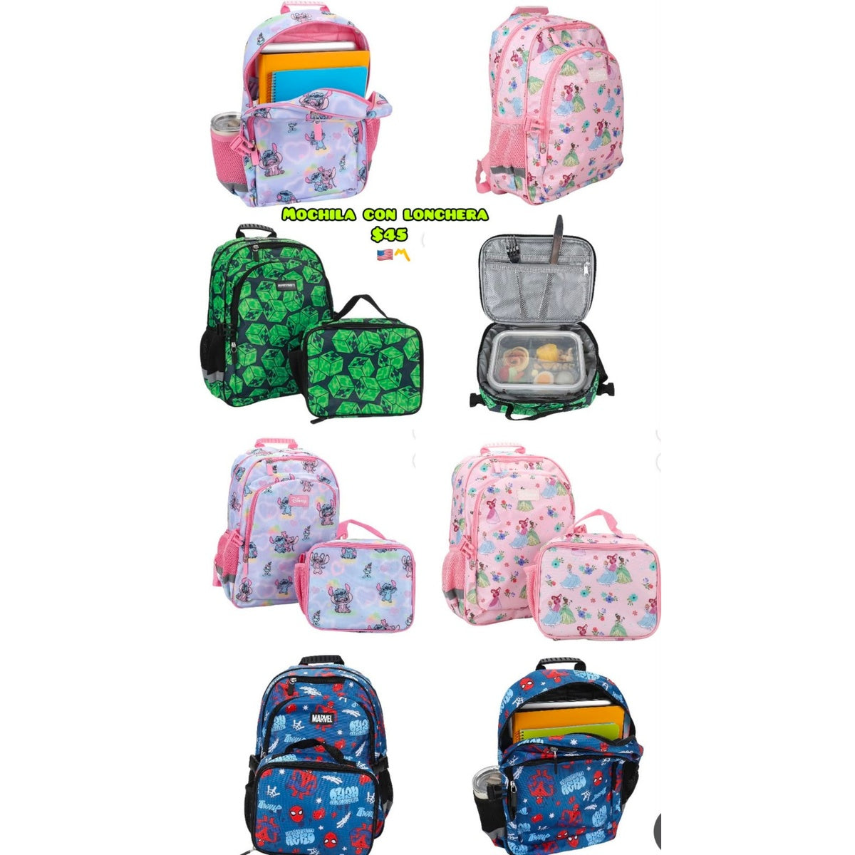 Mochila infantil con lonchera