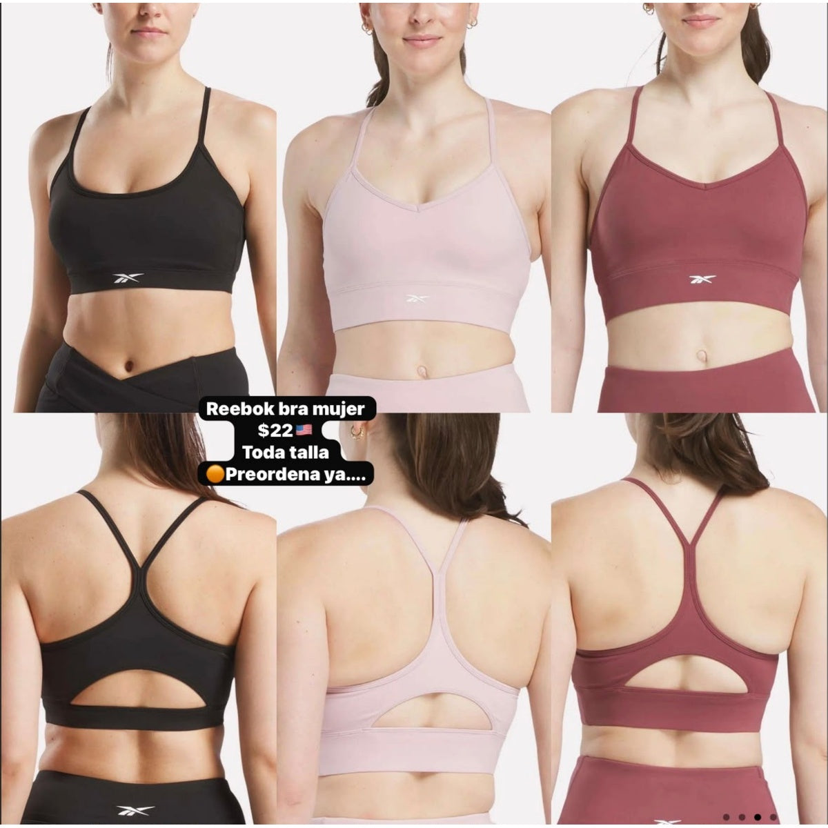 Top deportivo Reebok para mujer