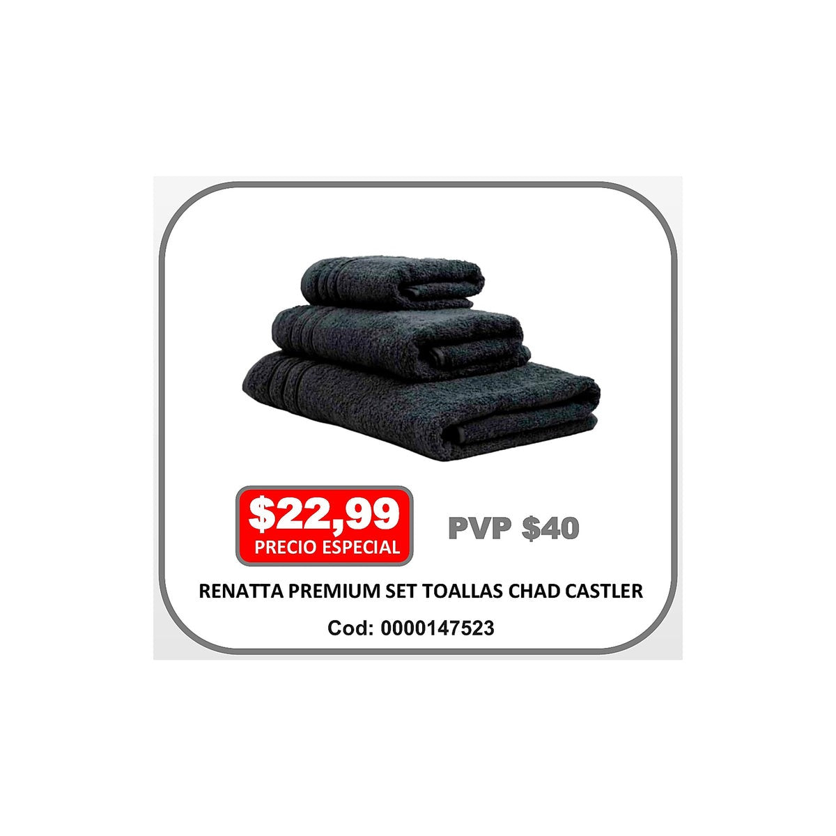 RENATTA PREMIUM SET TOALLAS CHAD CASTLER
