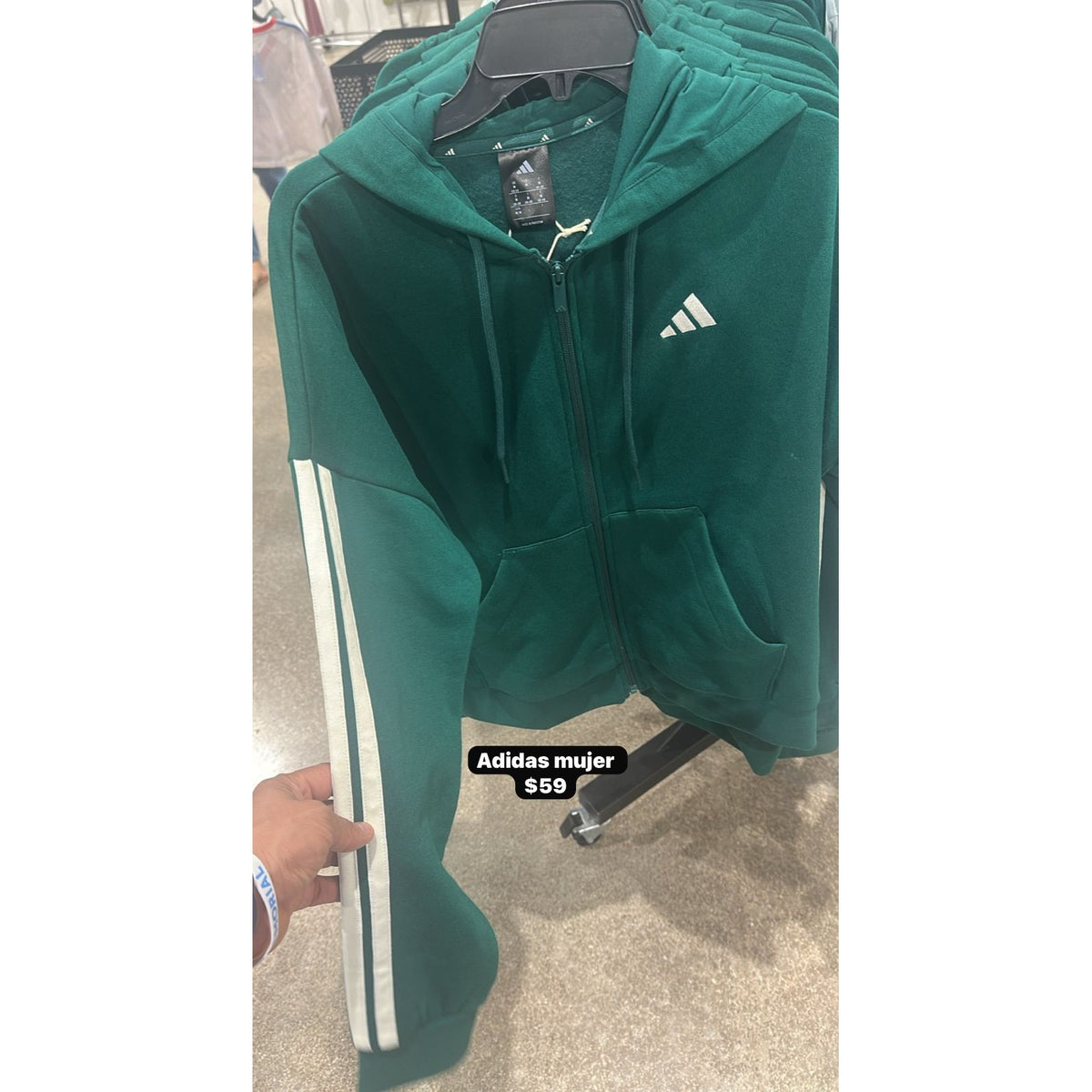 Buzo con capucha Adidas para mujer - verde
