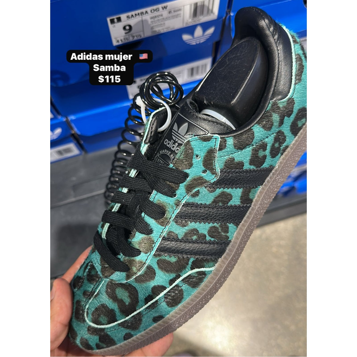 Zapatos Adidas Samba para mujer - verde estampado