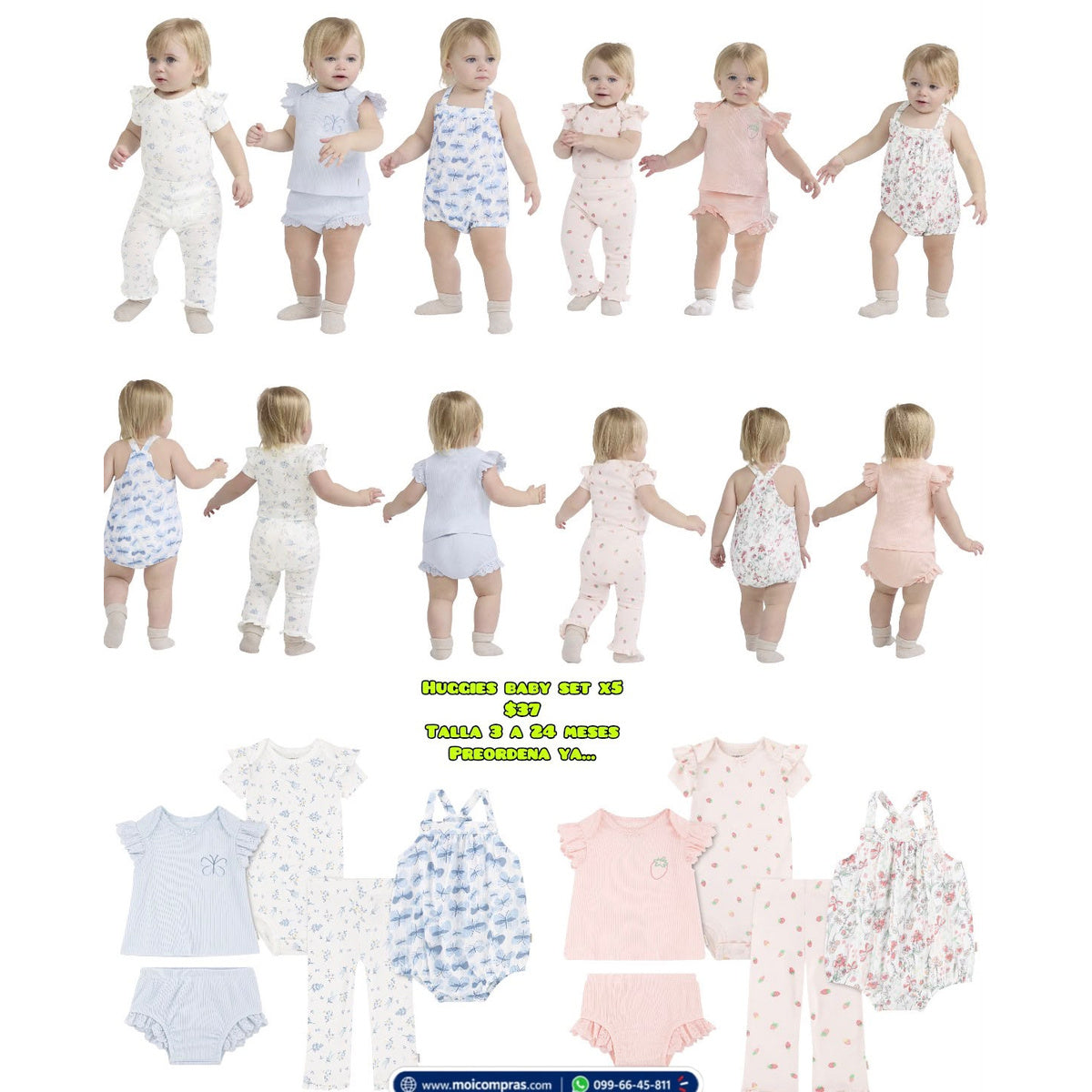 Set Hudson Baby bebé x5 niña - Moi Compras