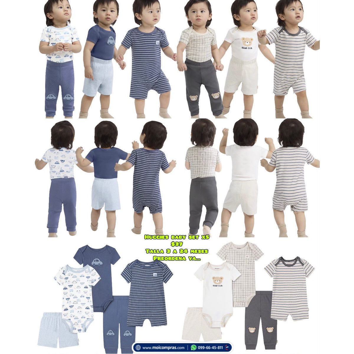 Set Hudson Baby bebé x5 niño - Moi Compras
