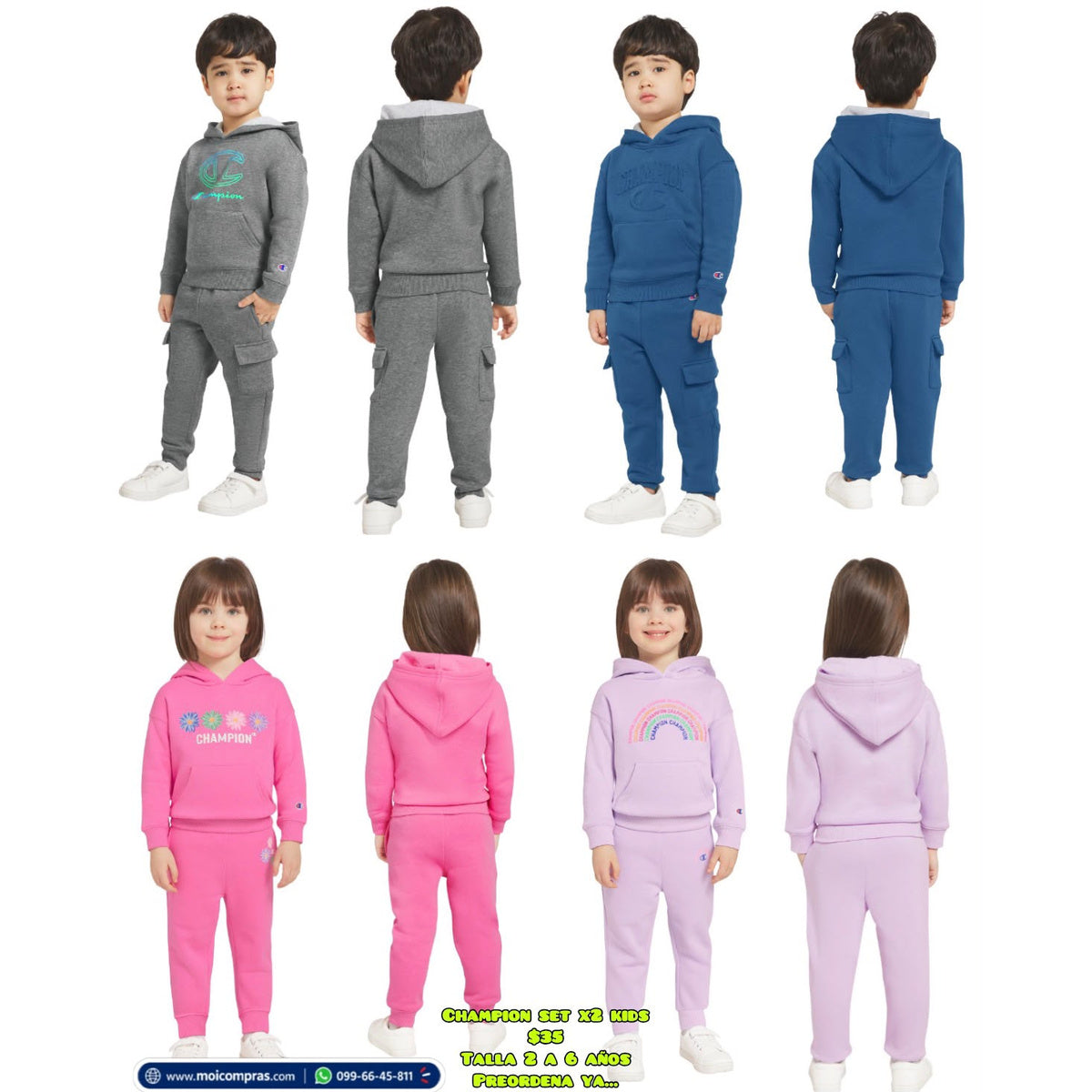 Conjunto Champion infantil x2 - Moi Compras